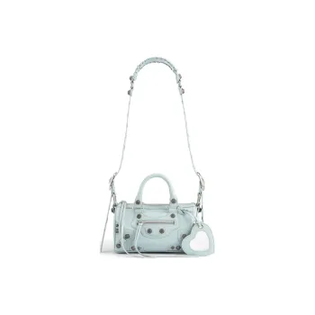 Balenciaga Le Cagole Fine-Grained Sheepskin Shoulder Bag Crossbody Bag Mini Women's Light Blue