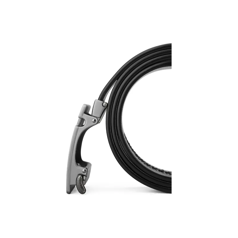 NAVIGARE Top Grain Cow Leather Belt Belt Men's Matte Gunmetal Black Gun Width  3.5cm-9