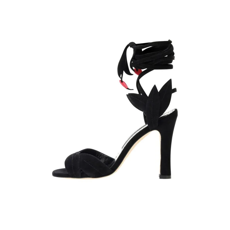 MANOLO BLAHNIK One Strap Sandals 10.5cm Women's Black-0