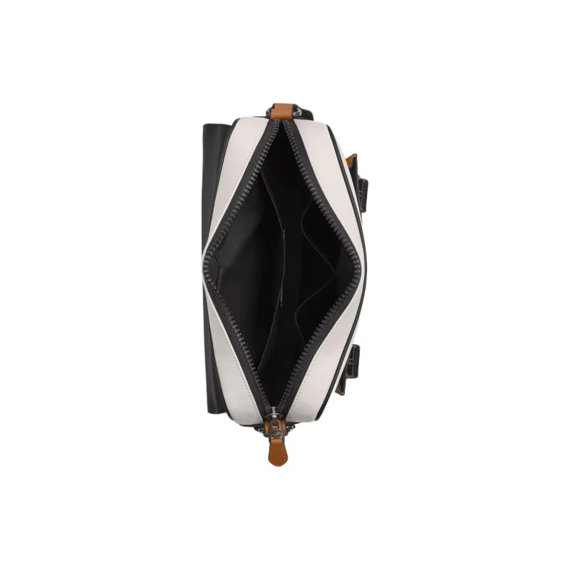 COACH Track Coated Canvas With Smooth Calfskin Shoulder Bag Crossbody Bag Medium Size Women's Black-2