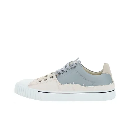 Maison Margiela Evolution Panel Mi Low Top Canvas Shoes Men's White Blue