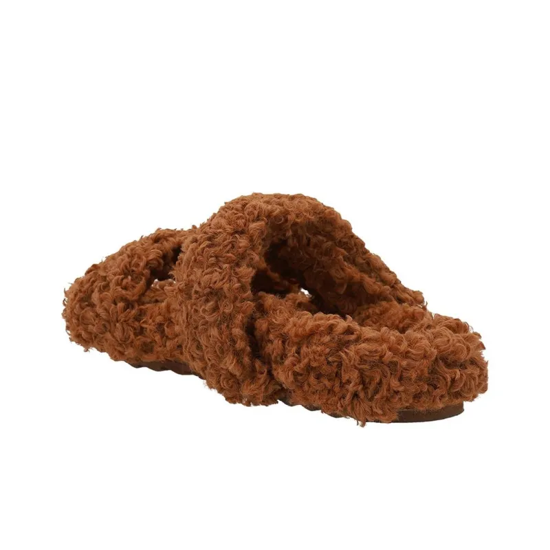 GIABORGHINI Faux fur Double strap Slides-3