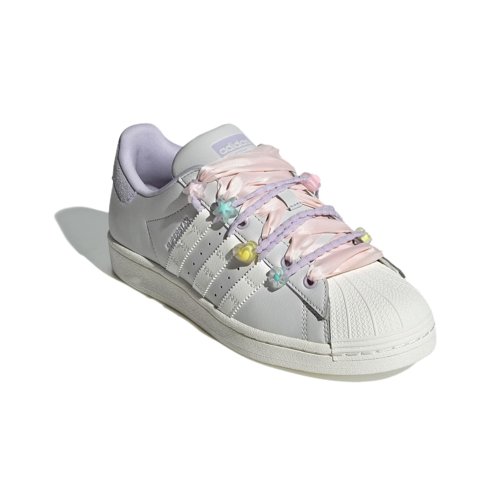 Adidas Originals Superstar Skateboard Shoes Women s Low Top Light Gray Jade White Silver POIZON