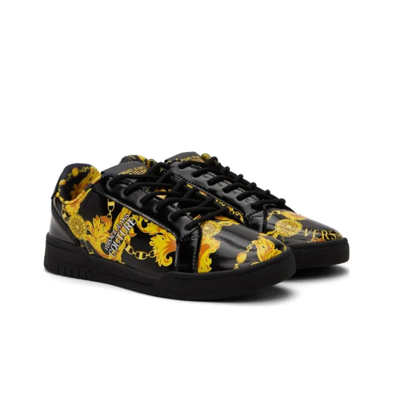 VERSACE JEANS Low Top Skateboard Shoes Men's Black-2