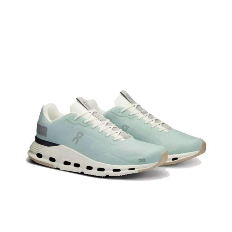 On Cloudnova Cushioning, Wear Resistant Low Top Running Shoes Women's Gray Green-2