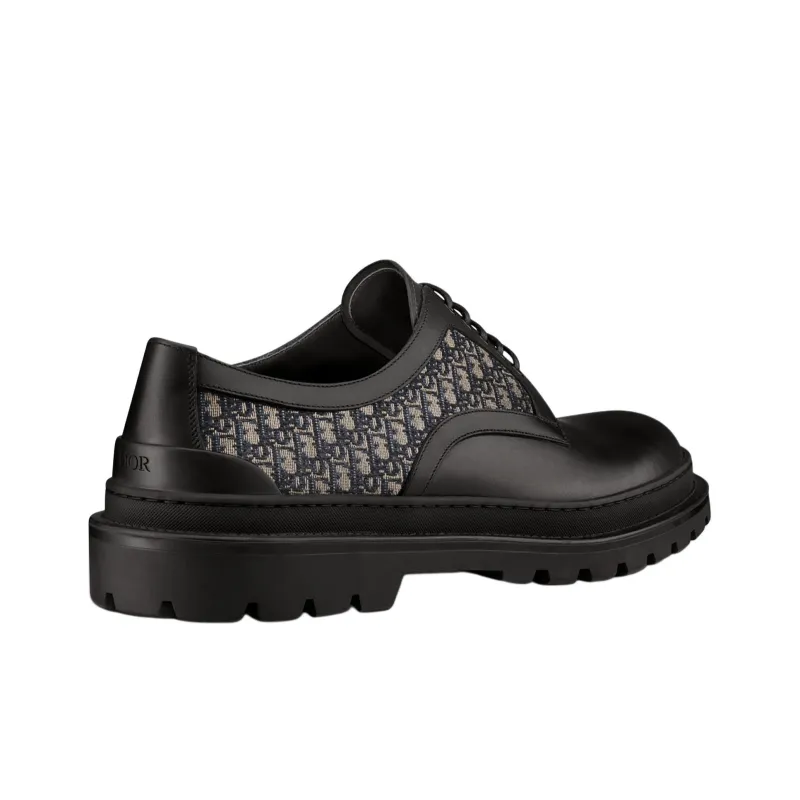 DIOR Explorer Derby Casual Leather Shoes Men's Pitch Black-4