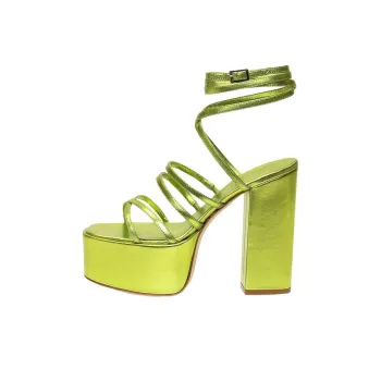 Paris Texas Melena Metallic Ankle Strapped Platform Sandals Women's