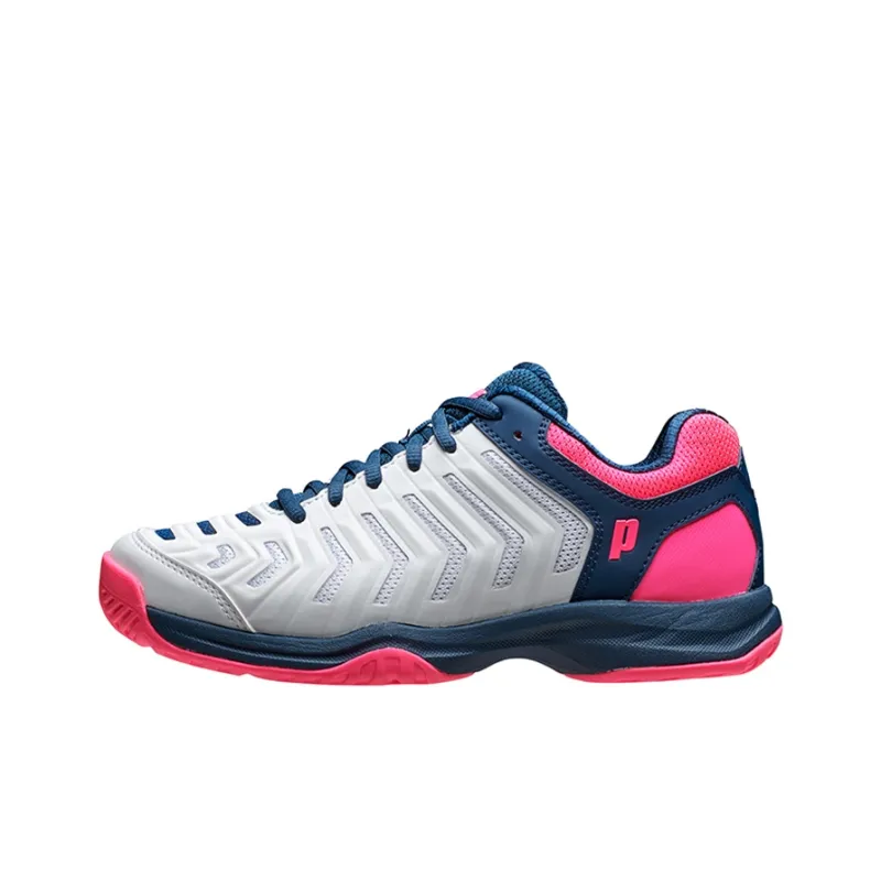 PRINCE Cushioning, Wear Resistant Low Top Tennis Shoes Women's White Blue Pink-0
