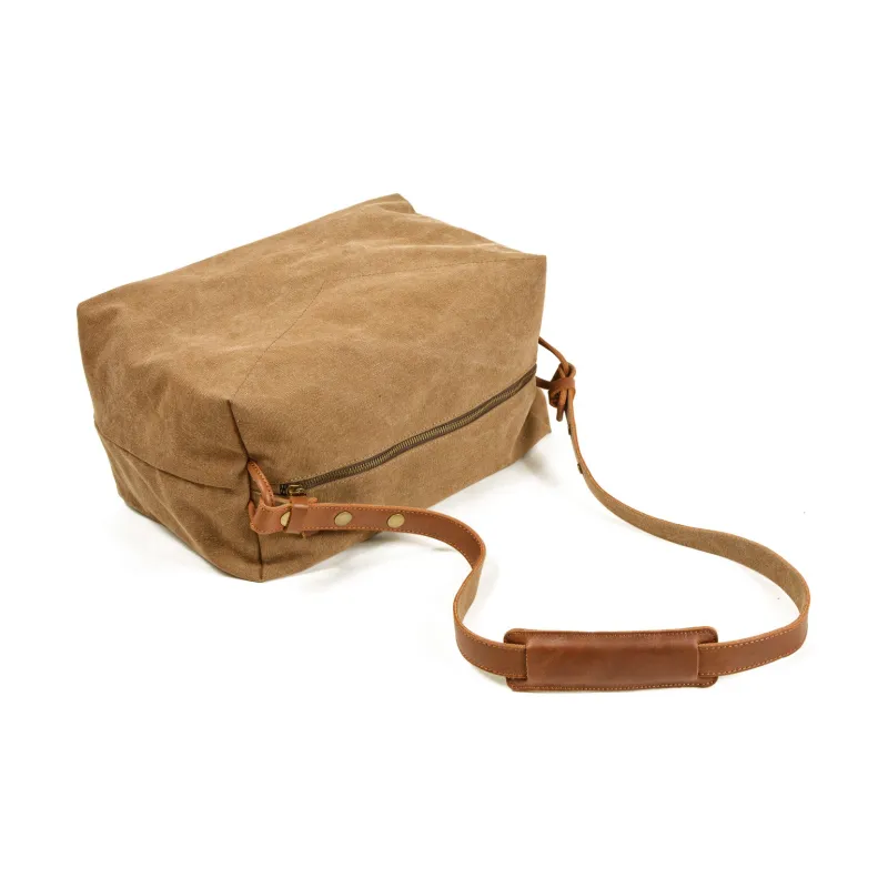 PULUWIRR Cowhide Patchwork Canvas Lightweight Commute Bag Fashion Water Repellent Wear Resistant Travel Bag Unisex-4