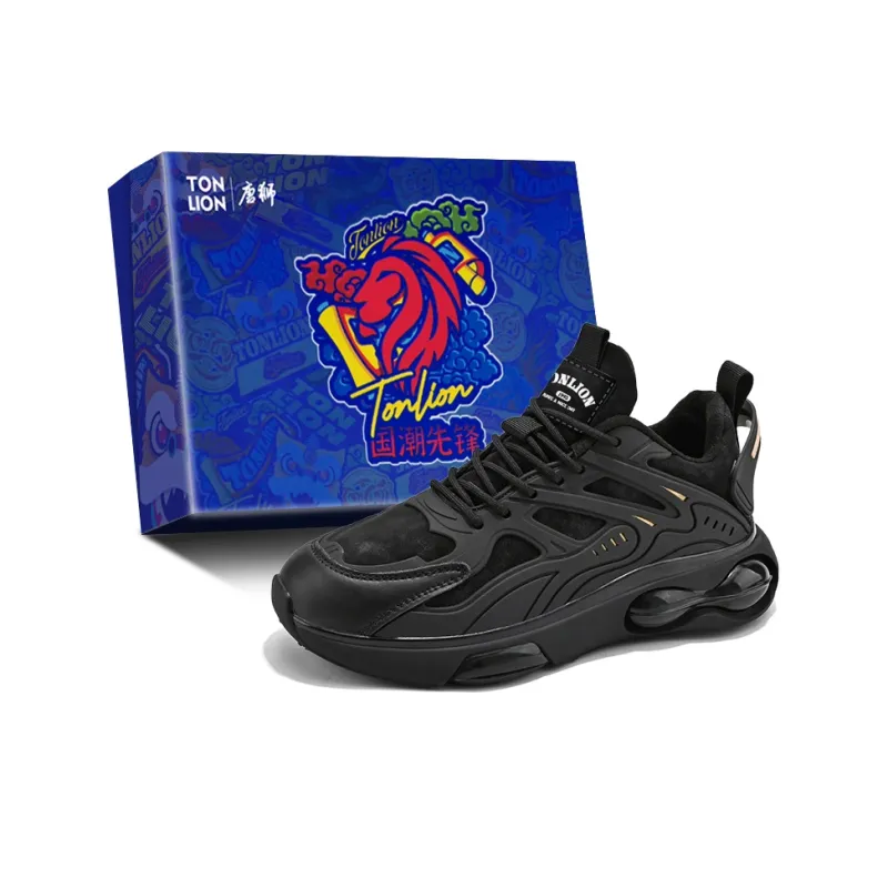 Tonlion Chunky Sneakers Men Low Top Black-3