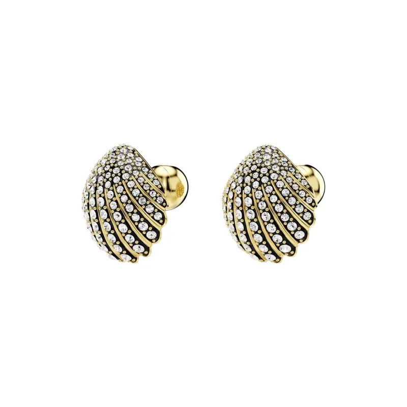 Swarovski Faux Crystal Gold Tone Plated Stud Earrings Women's Gold-2