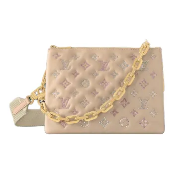LOUIS VUITTON Coussin Lambskin Shoulder Bag Crossbody Bag Handbag Small Size Women's Nude Pink