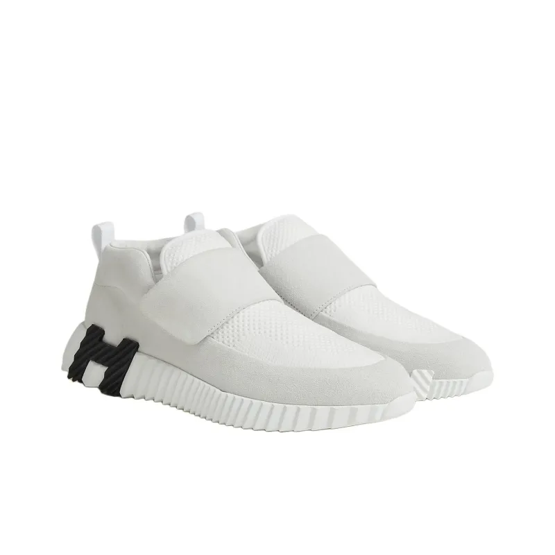 HERMES H Low Top Casual Shoes Women's White Gray-2