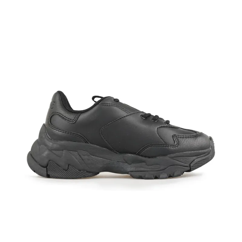 MLB Big Ball Chunky Cushioning, Slip Resistant, Lightweight, Height Enhancing Low Top Chunky Sneakers Unisex Black-1