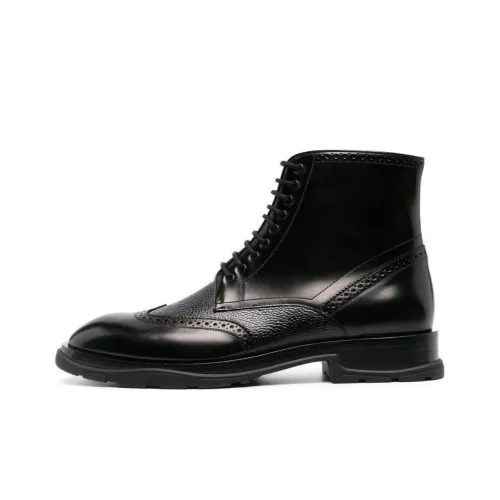 Alexander McQueen Textured Lace-up Boots