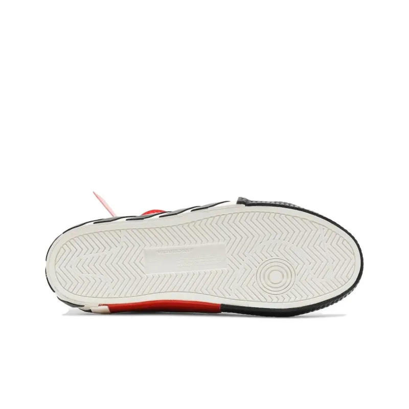 OFF WHITE Vulcanized Low Leather White Black Women's-4