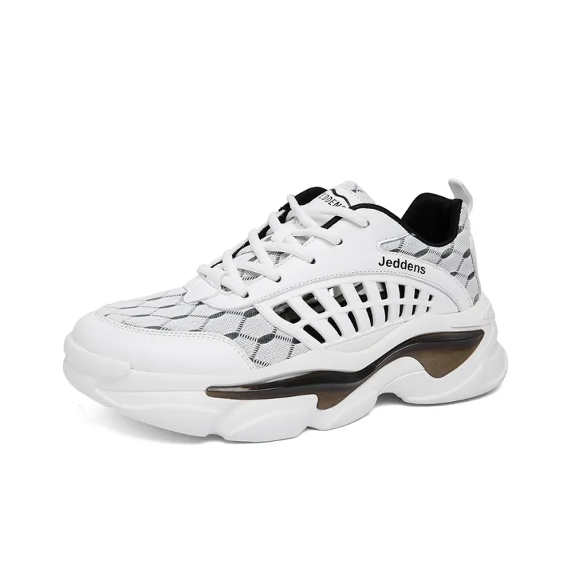 Jerden Smith Fishbone Cushioned Moisture-Wicking Breathable Slip-Resistant Low-Top Chunky Sneakers Men's-1