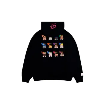 GRAF Embroidered Loose Fit Fleece-Lined Hoodie Sweatshirt Unisex