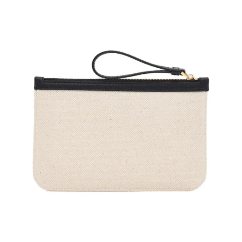 BALLY Fabric Tote Bag Shopping Bag Handbag Large Size Women's Natural & Black & Gold-6