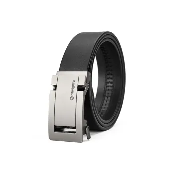 NAVIGARE Top Grain Cow Leather Belt Belt Men's Matte Gunmetal Black Gun Width  3.5cm