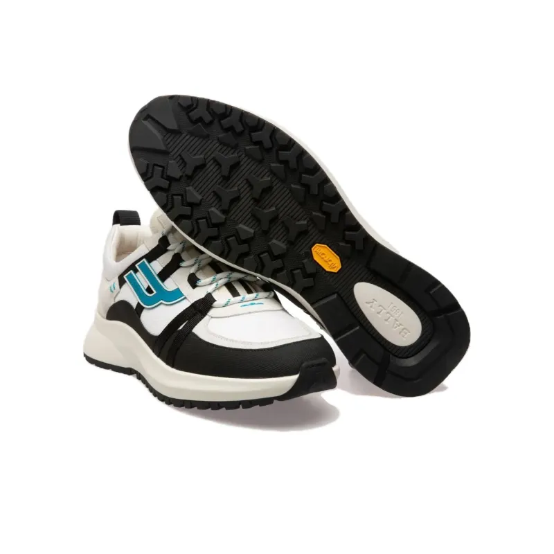 BALLY Abrasion Resistant Low Top Casual Shoes Men's White Black Blue-4