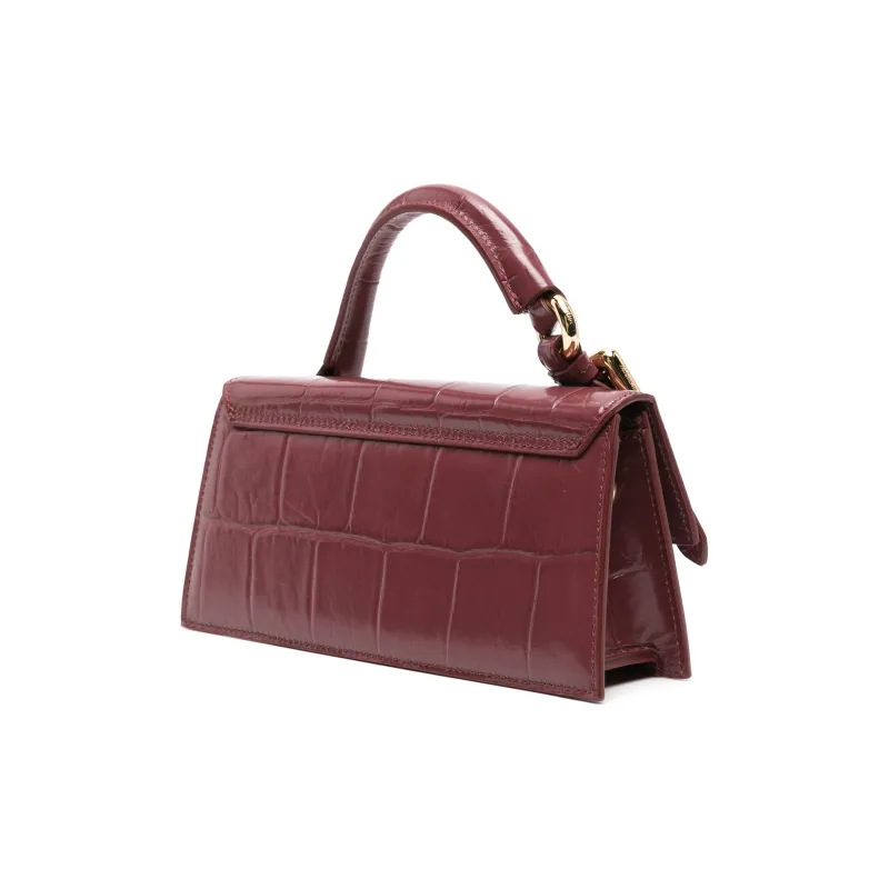 Jacquemus Calfskin Shoulder Bag Crossbody Bag Handbag Women's Burgundy Color-1