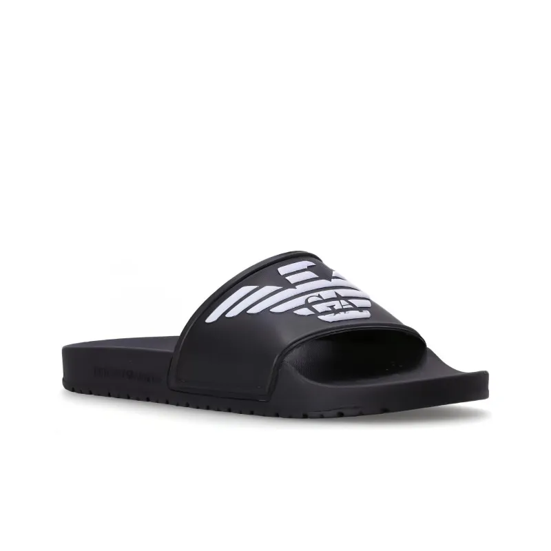 EMPORIO ARMANI Logo-embossed Ridged-sole Slides-2