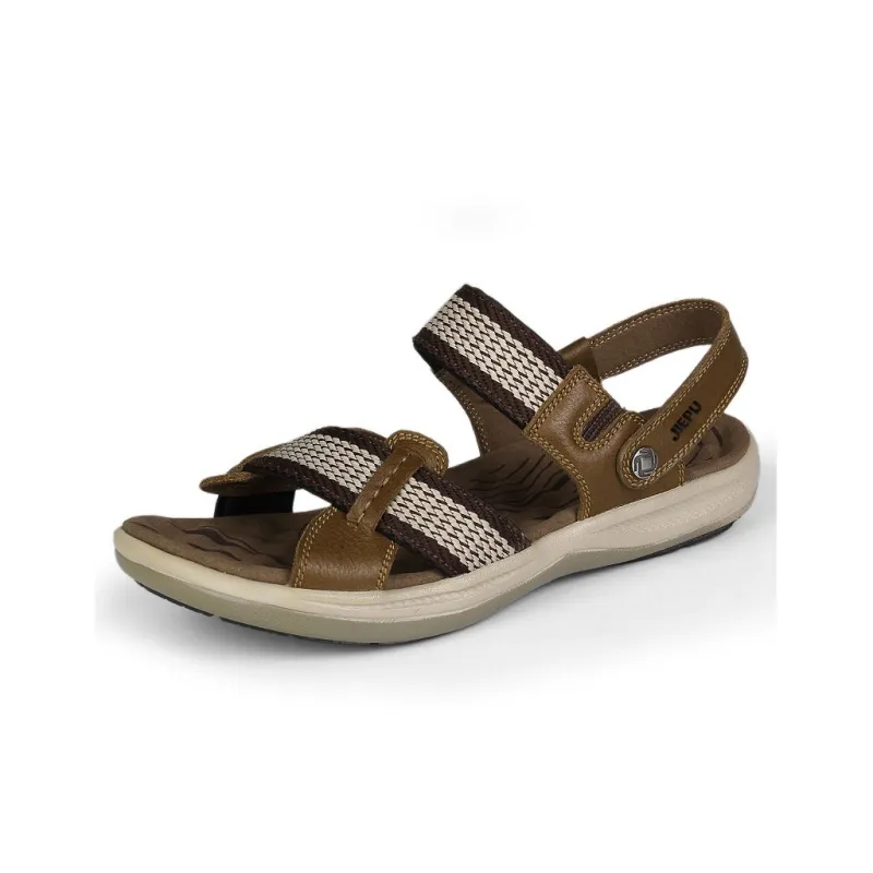 JIEPU Beach Sandals Unisex Black/Brown/Khaki-7