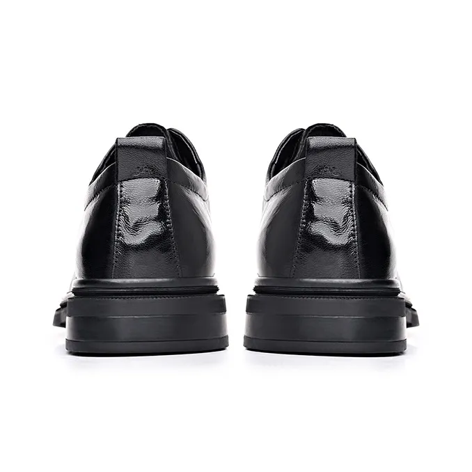 GZZ Dress Shoes Men Low Top Black-3