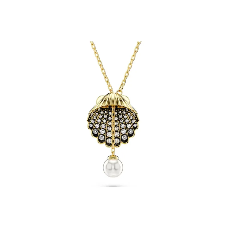 Swarovski Idyllia Gold-Tone Plated Faux Crystal Faux Pearl Necklaces Women's Gold-2