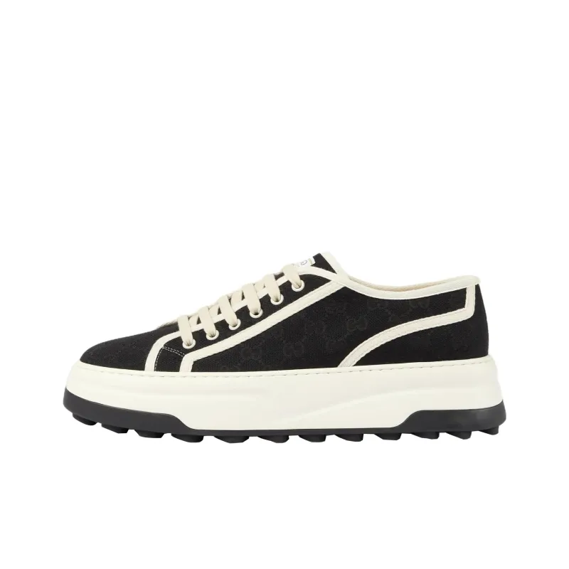 GUCCI Stylish Skateboarding Shoes Men's Black White-0
