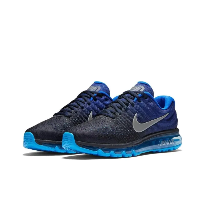 Nike Air Max 2017 Cushioning, Wear Resistant Low Top Running Shoes Men's Blue Black-1
