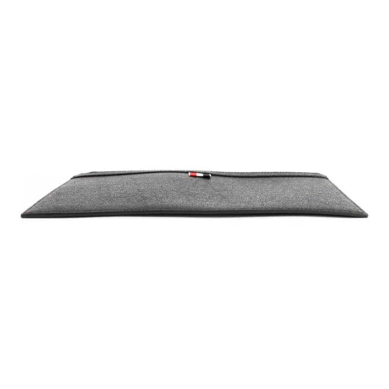 THOM BROWNE Logo Printed Zipped Clutch Bag-3