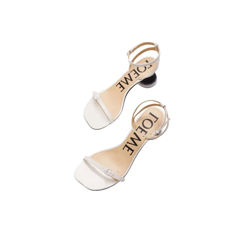 LOEWE Petal One Strap Sandals 4cm Women's White-4