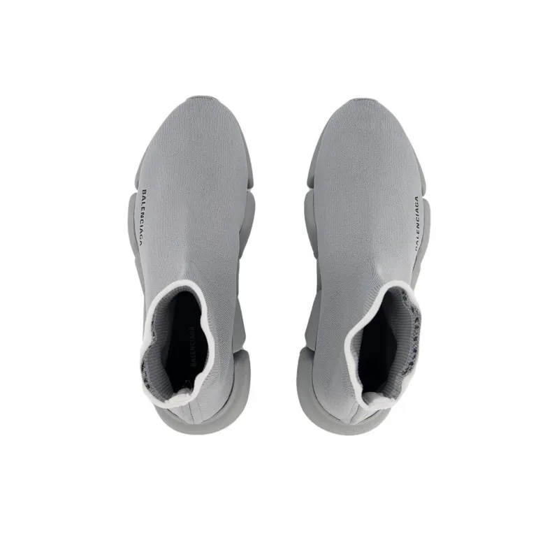 Balenciaga Speed 2.0 Mid Top Casual Shoes Men's Gray Black-4