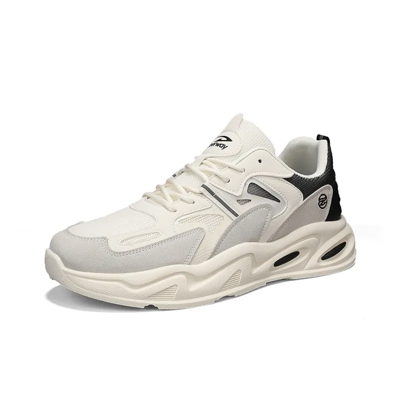 DEERWAY Cushioning Breathable Coverage Support Balance Lightweight Height Increasing Low Top Chunky Sneakers Men's-1