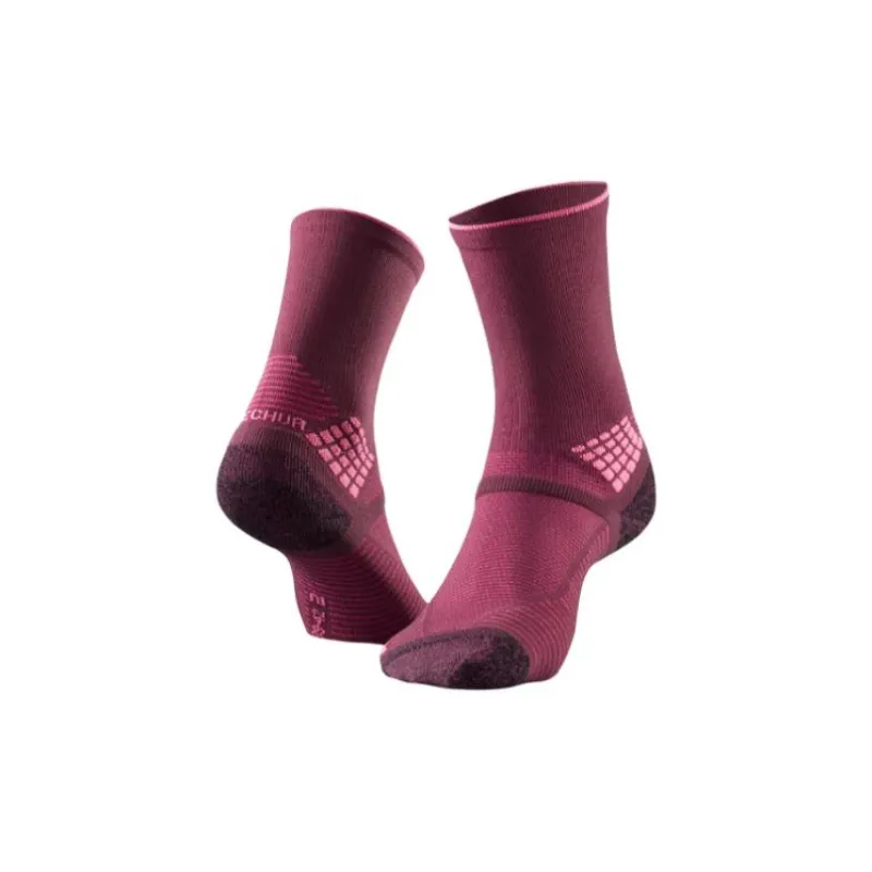 DECATHLON Mid-Calf Socks Unisex 2 Pack Dark Red-1