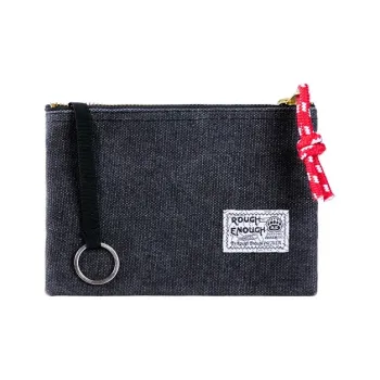 Rough Enough Canvas Bag Storage Bag Small Size Unisex Black Gray