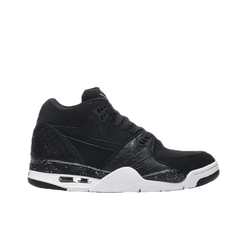 Nike Air Flight 89 Cushioning, Wear Resistant Mid Top Vintage Basketball Shoes Men's Black-1