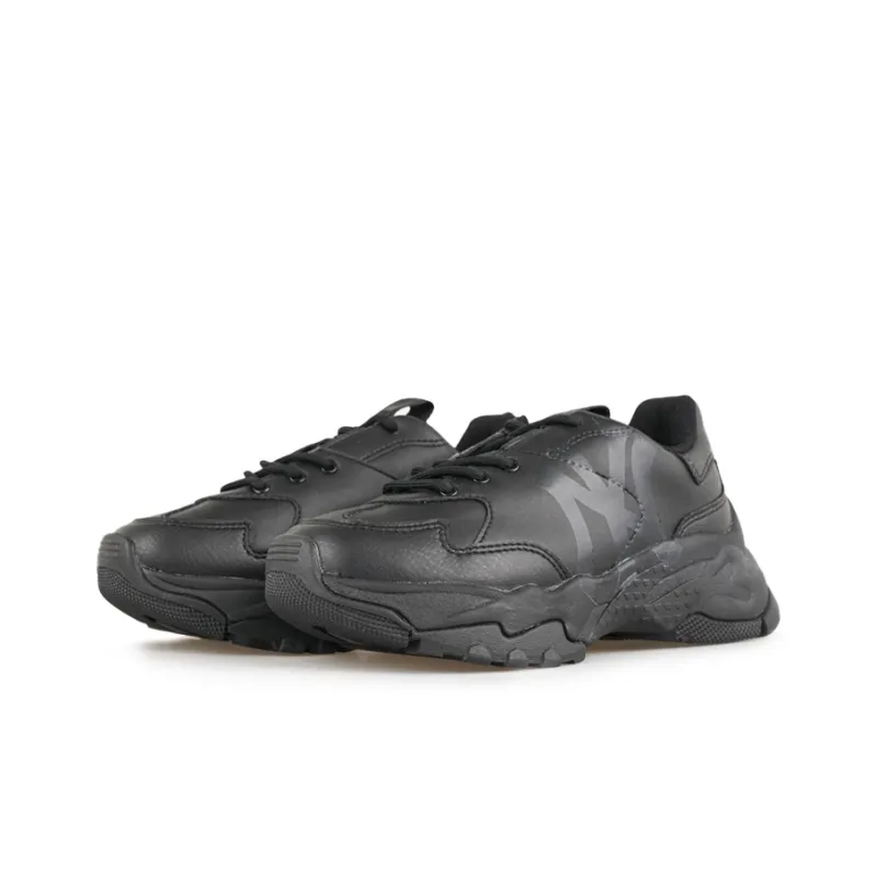 MLB Big Ball Chunky Cushioning, Slip Resistant, Lightweight, Height Enhancing Low Top Chunky Sneakers Unisex Black-2