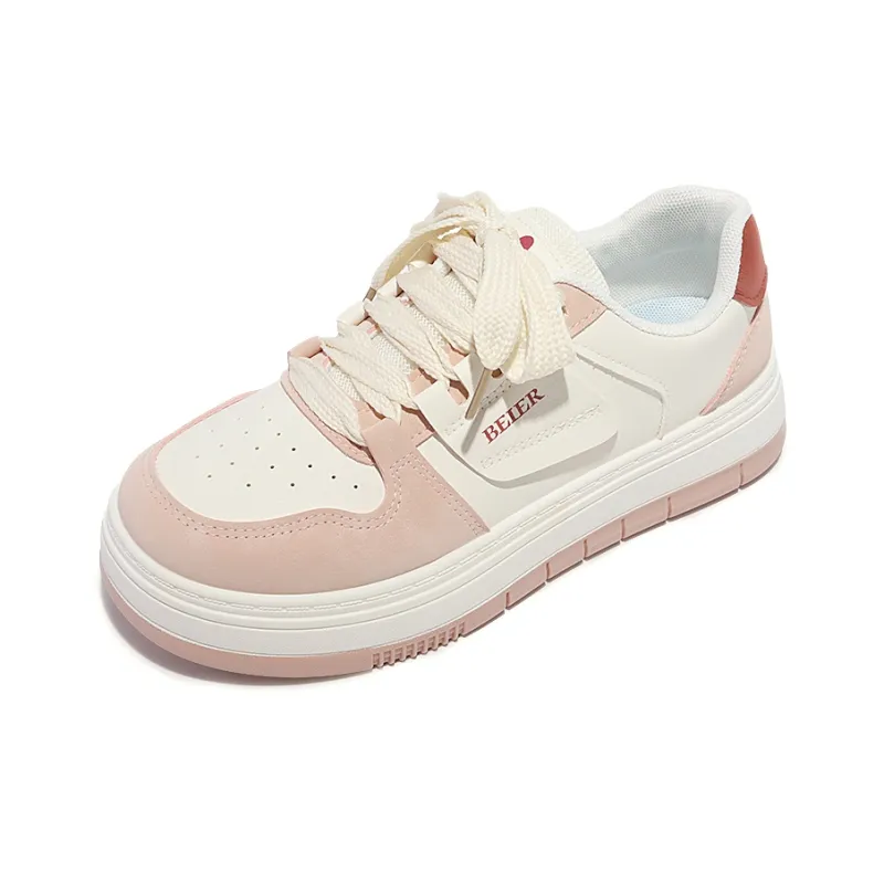 Shen Linsen Thermal Slip Resistant And Abrasion Resistant Low Top Skateboard Shoes Women's Beige Pink-2