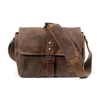 PULUWIRR Cowhide Patchwork Canvas Crossbody Bag Regular Unisex Dark Gray/Coffee/Army Green