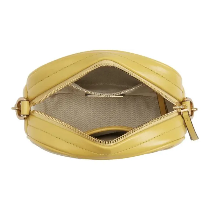 TORY BURCH Kira Lambskin Camera Bag, Crossbody Bag, Shoulder Bag Women's Light Yellow-4
