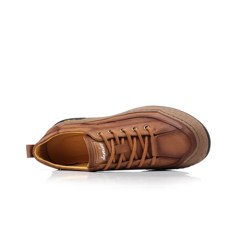 Help Casual Shoes Men Low Top Gray/Yellow Brown-9
