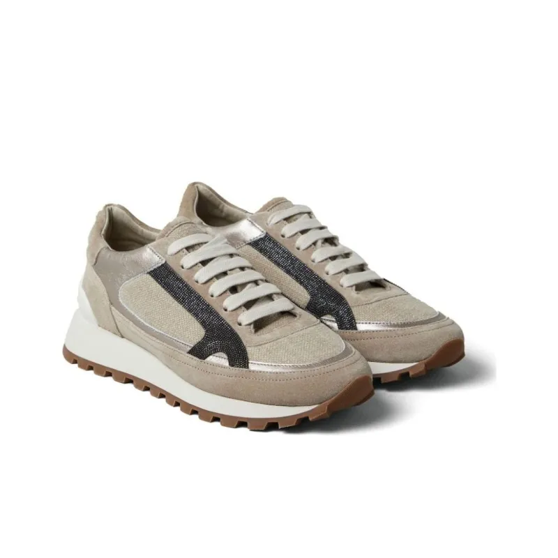 Brunello Cucinelli Monili embellished Panelled Sneakers Women's-2