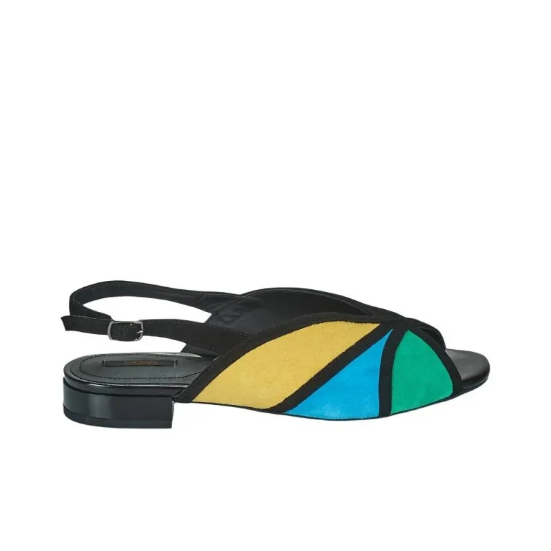 GEOX One Strap Sandals 0.5cm Women's Yellow Blue Green-1