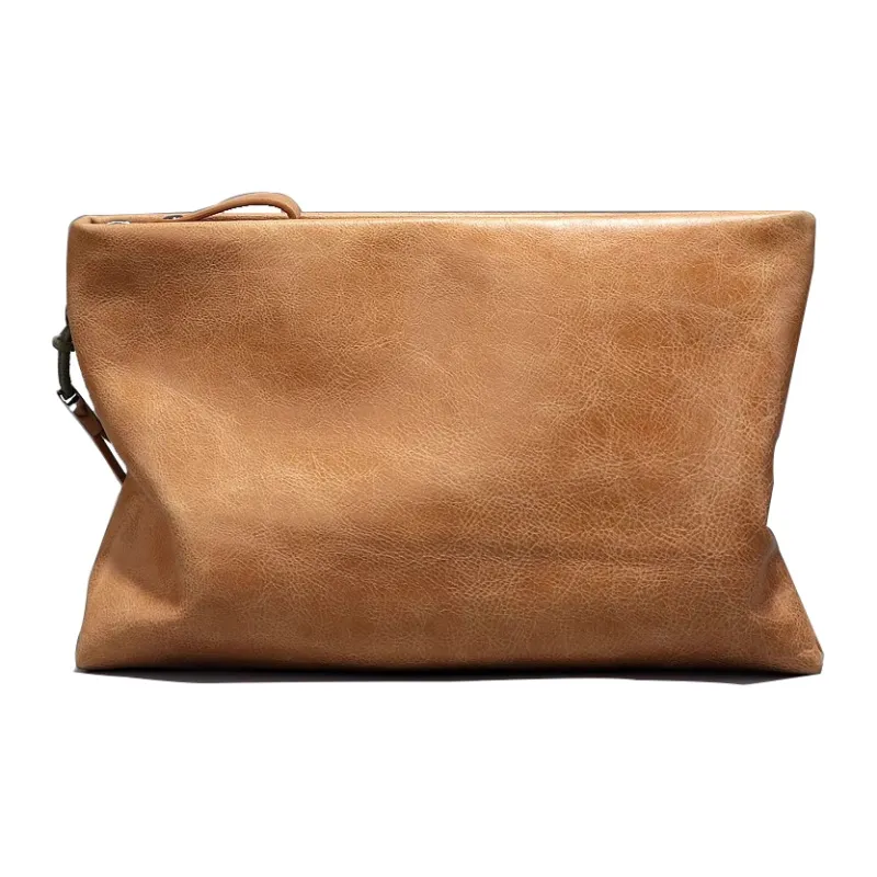PULUWIRR Cow Leather Fashion Men's Water Repellent Durable Wear Resistant Bag Regular Unisex-0