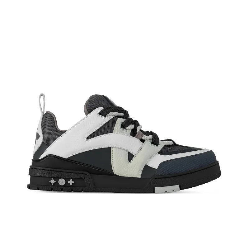 LOUIS VUITTON Low Top Skateboard Shoes Men's Brown White-1