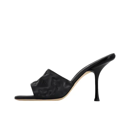 LOUIS VUITTON Revival Abrasion Resistant Slide Slippers Women's Black