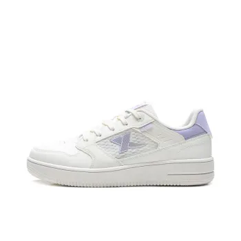 XTEP Skateboard Shoes Women's Low Top Sail White/Snow Cyan Purple